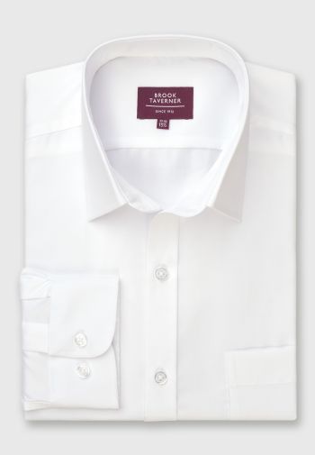 Regular Fit White Cotton Shirt