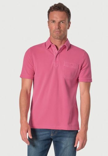 Agassi Pure Cotton Rose Washed Pique Polo Shirt