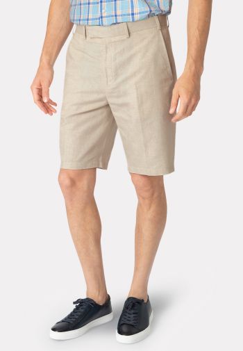 Amiss Stretch Linen Cotton Stone Shorts
