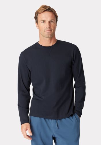 Arnold Pure Cotton Navy Long Sleeve T-Shirt