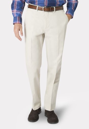 Regular and Tailored Fit Ashdown Stone Cotton Stretch Chino