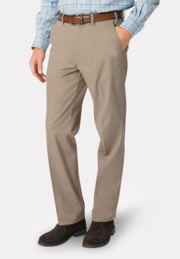 Regular and Tailored Fit Ashdown Sand Cotton Stretch Chino