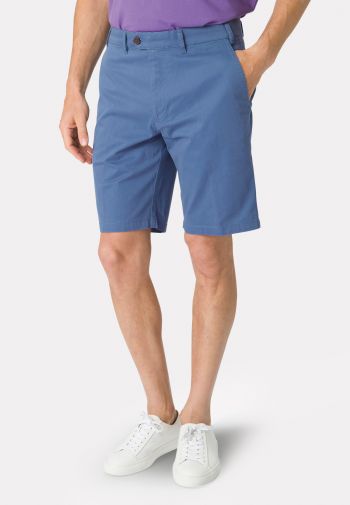 Ashdown Stretch Cotton Sea Blue Chino Shorts