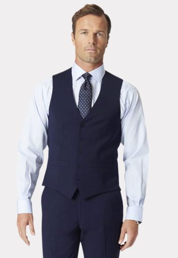 Tailored Fit Mid Blue Waistcoat
