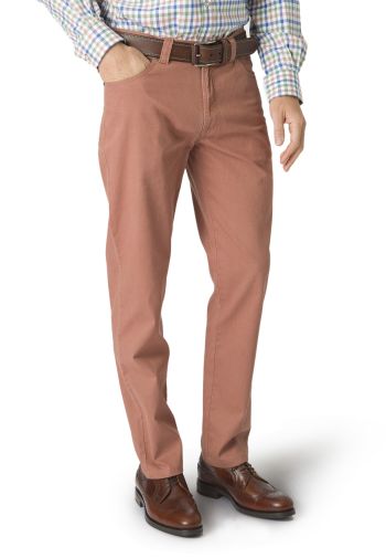 Tailored Fit Basildon Terracotta Cotton Stretch Chinos