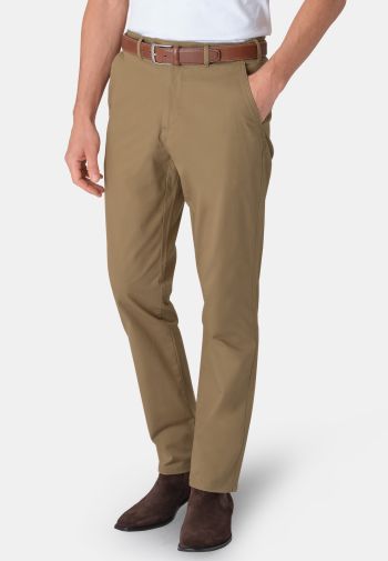 Regular and Tailored Fit Ben Sand Non-Iron Cotton Stretch Chino