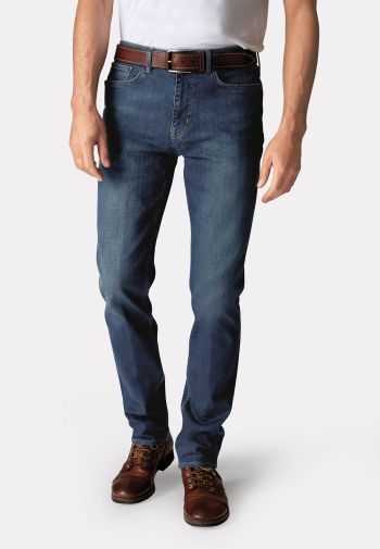 Regular and Tailored Fit Douglas and Boulder Vintage Blue Denim Jeans