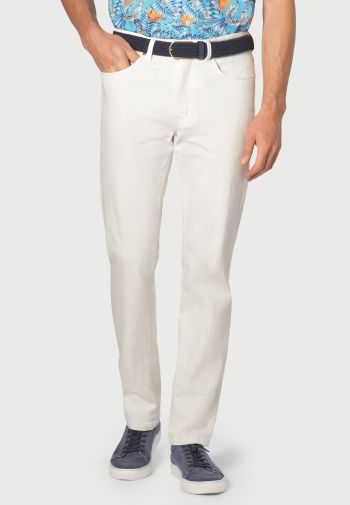 Regular and Tailored Fit Douglas and Boulder Off White Denim Jeans