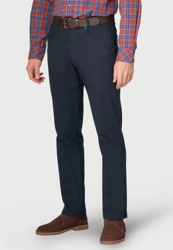 Tailored Fit Brunswick Navy Cotton Stretch Chino Jean