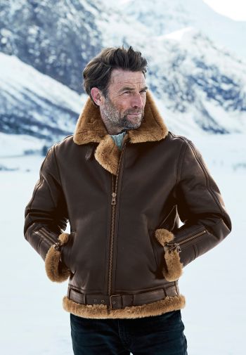 Cairngorms Brown Leather Aviator Jacket
