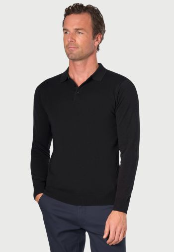 Casper Black Long Sleeve Polo Shirt