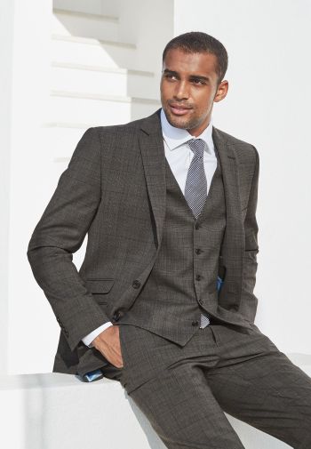 Tailored Fit Cassino Grey Check Washable Suit - Waistcoat Optional