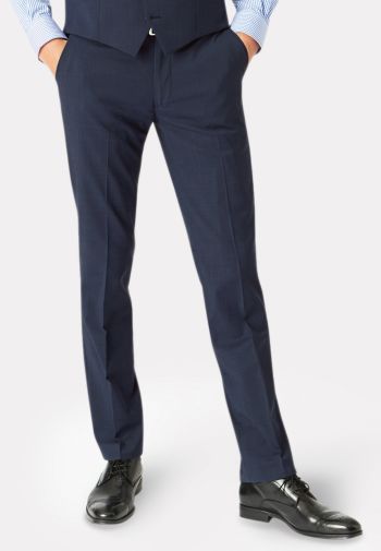 Tailored Fit Cassino Navy Check Washable Suit Trouser