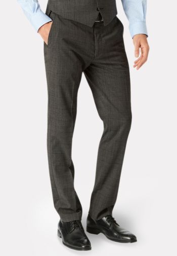 Tailored Fit Cassino Grey Check Washable Suit Trouser