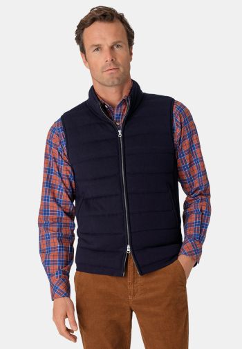 Cicero Navy Knitted Wool Blend Gilet