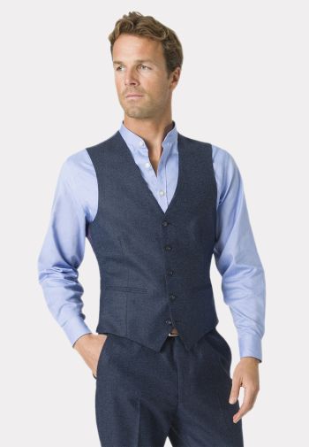 Tailored Fit Clifford Navy Donegal Wool Suit Waistcoat
