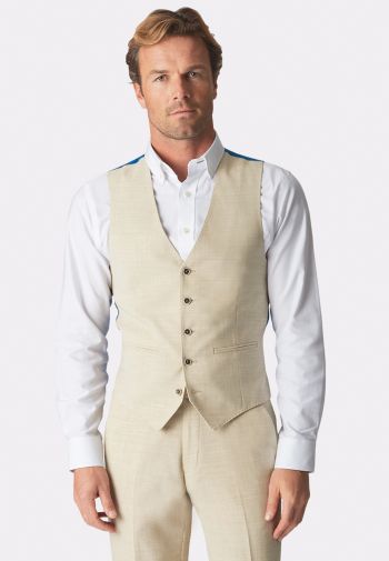 Tailored Fit Constable Natural Linen Blend Waistcoat