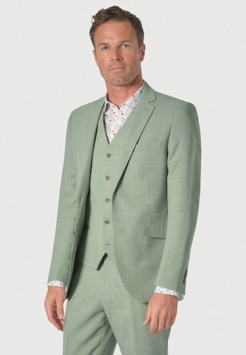 Tailored Fit Constable Sage Linen Mix Suit Jacket