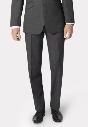 Tailored Fit Dawlish Charcoal Birdseye Wool Suit Trouser