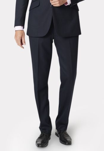 Regular Fit Dawlish Navy Birdseye Wool Suit Trouser