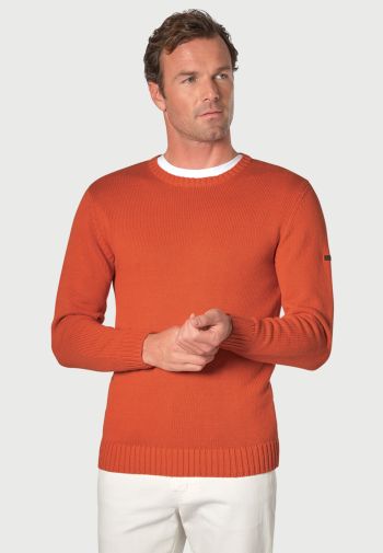 Earby Paprika Cotton Crew Neck Jumper