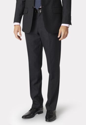 Regular Fit Epsom Grey Pinstripe Wool Suit Trousers