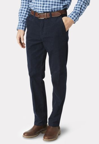 Tailored Fit Finningley Navy Corduroy Trouser