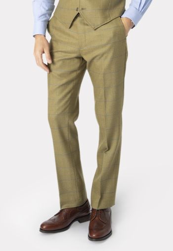 Tailored Fit Fountains Sage Check Pure New Wool Suit Trouser