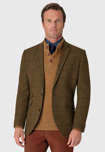 Tailored Fit Francis Moss Check Pure New Wool Jacket