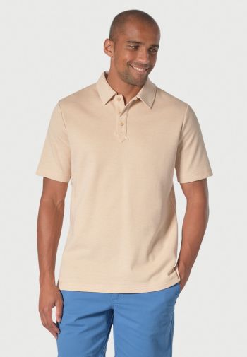 Gough Cotton Rich Biscuit Soft Knit Polo Shirt