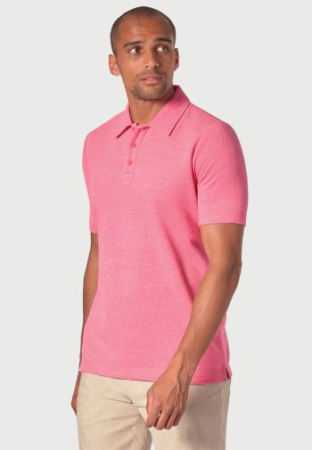 Gough Cotton Rich Rose Soft Knit Polo Shirt