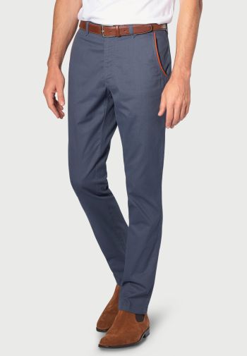 Regular and Tailored Fit Graveney Blue Microstripe Trouser