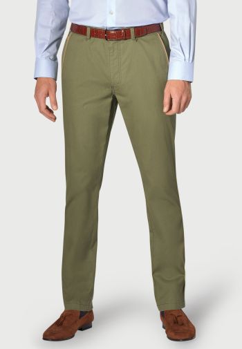Regular and Tailored Fit Graveney Chive Microstripe Trouser
