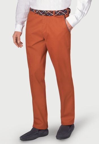 Regular and Tailored Fit Graveney Burnt Orange Microstripe Trouser