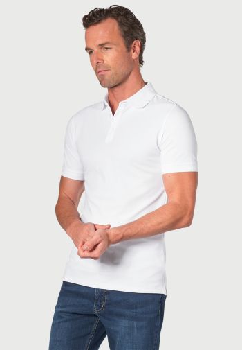 Hampton Cotton Stretch White Polo Shirt