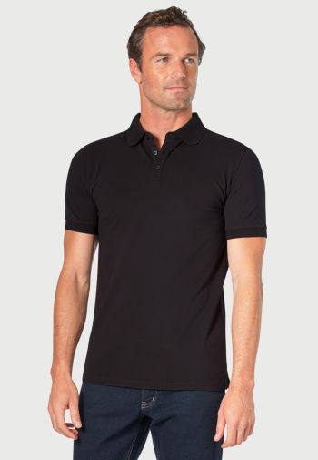 Hampton Cotton Stretch Black Polo Shirt