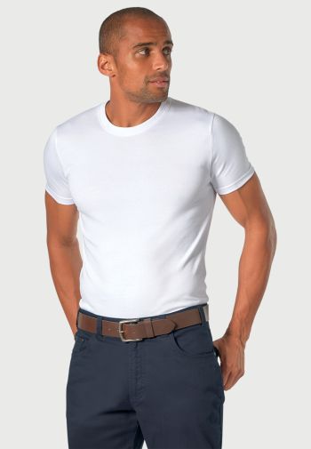 Hawkes Pure Cotton Jersey White T-Shirt