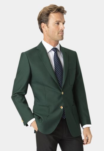 Regular Fit Henley Green Wool Blend Blazer