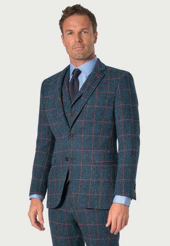Tailored Fit Inverness Blue Check Harris TweedÂ® Suit Jacket