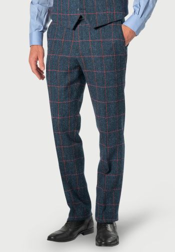 Tailored Fit Inverness Navy Check Harris Tweed® Suit Trouser