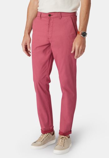 Tailored Fit Jason Raspberry Micro Print Trouser