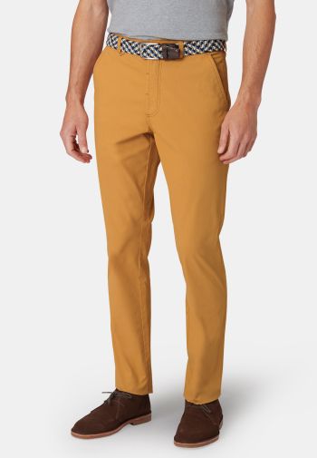 Tailored Fit Jason Caramel Micro Print Trouser