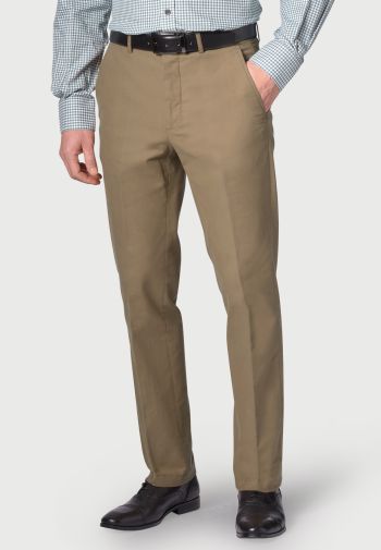 Regular Fit Kerswell Stone Cotton Moleskin Trouser