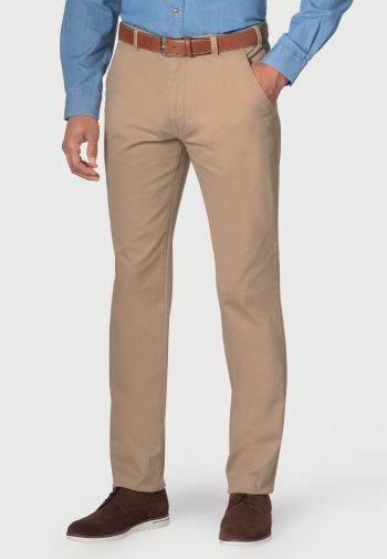 Regular and Tailored Fit Denver and Miami Sand Cotton Stretch Chino