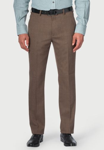 Regular and Tailored Fit Olney Caramel Flannel Trouser