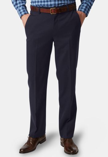 Regular and Tailored Fit Olney Navy Flannel Trouser