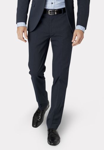 Tailored Fit Pegasus Navy Pin Dot Washable Suit Trousers