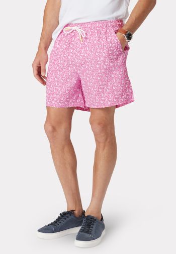 Piers Pink Floral Print Swim Shorts