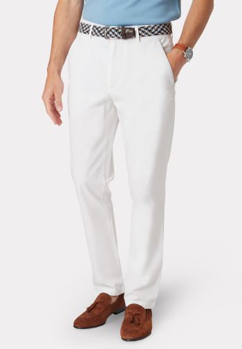 Tailored Fit Ribblesdale White Cotton Stretch Chino