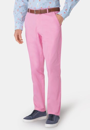 Tailored Fit Ribblesdale Baby Pink Cotton Stretch Chino